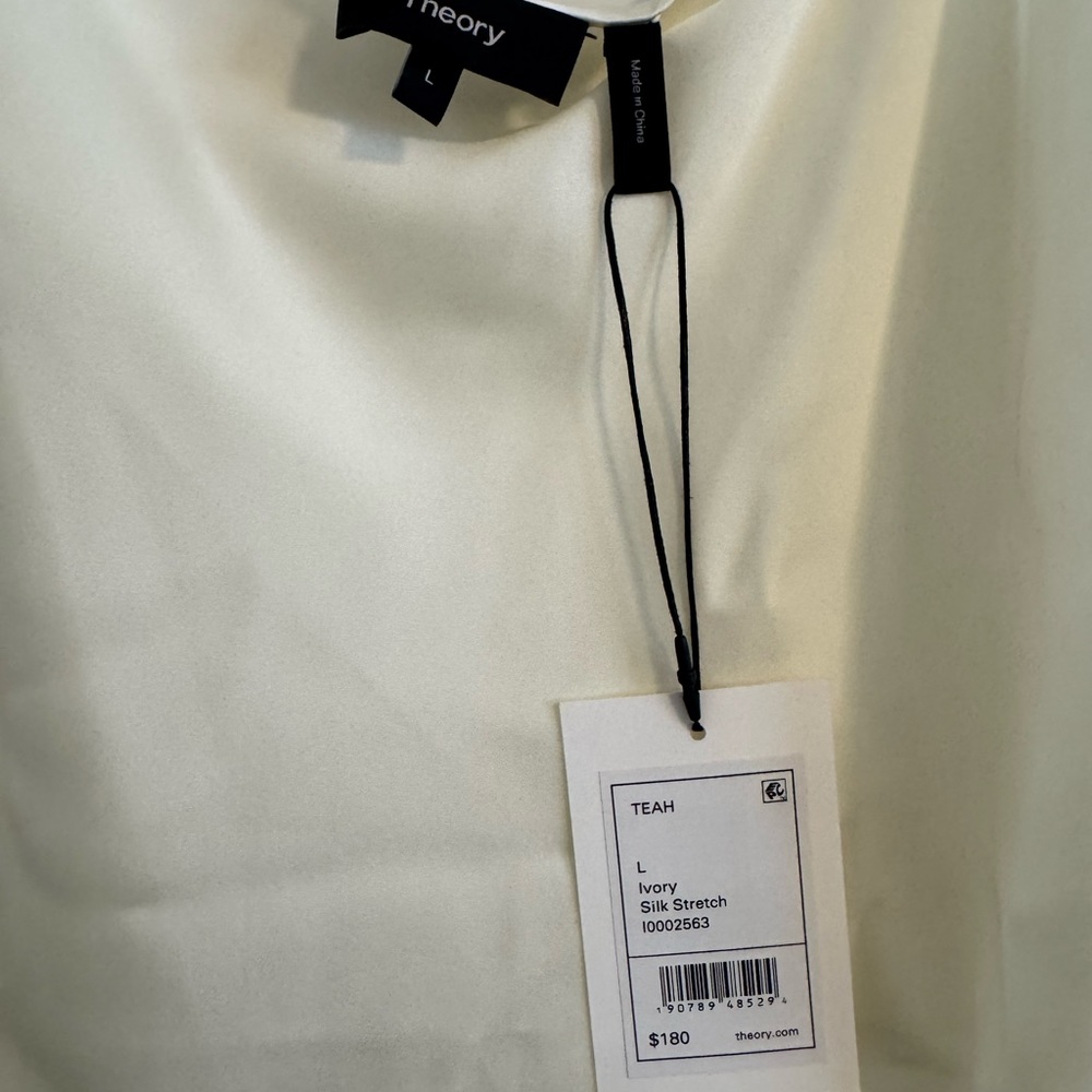 Theory Ivory Silk Camisole - NWT- size L - Picture 3 of 4